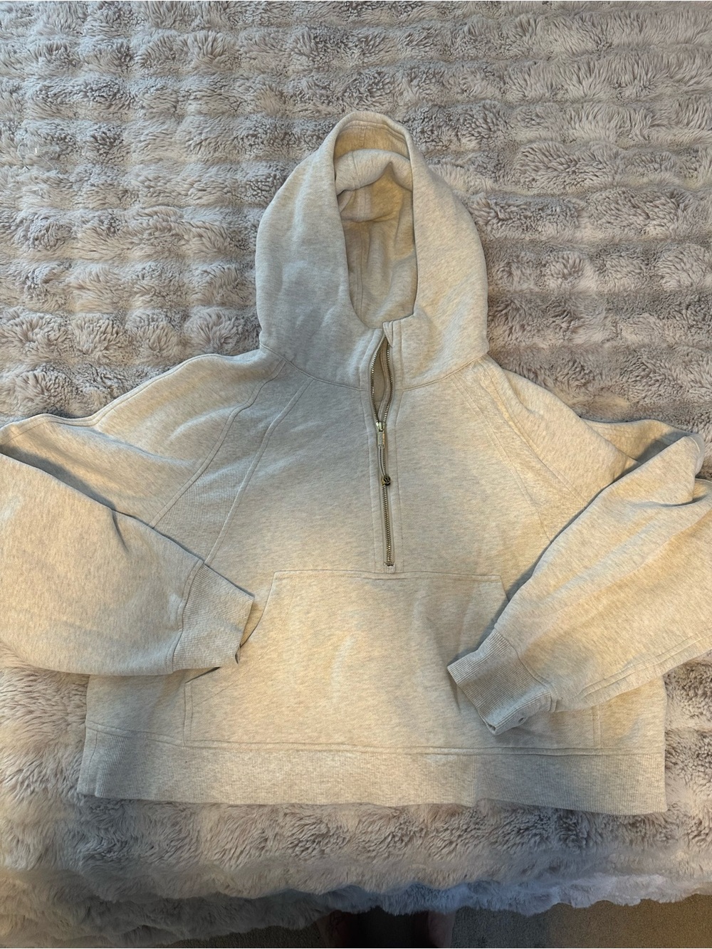 lululemon athletica Cream Cowl Half-Zip Hoodie Sweater